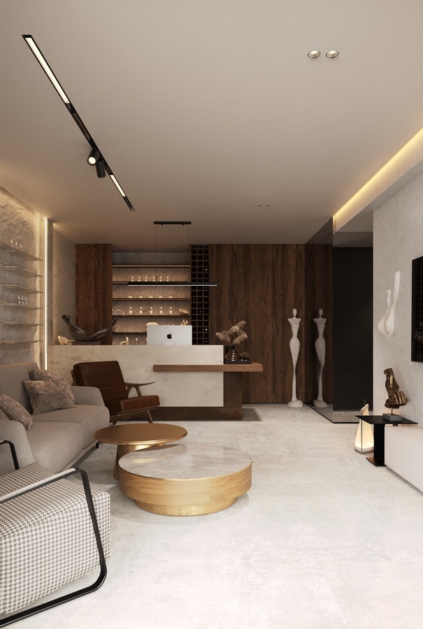 Aesthetic Clinic design interior – iluminat indirect și contraste texturale