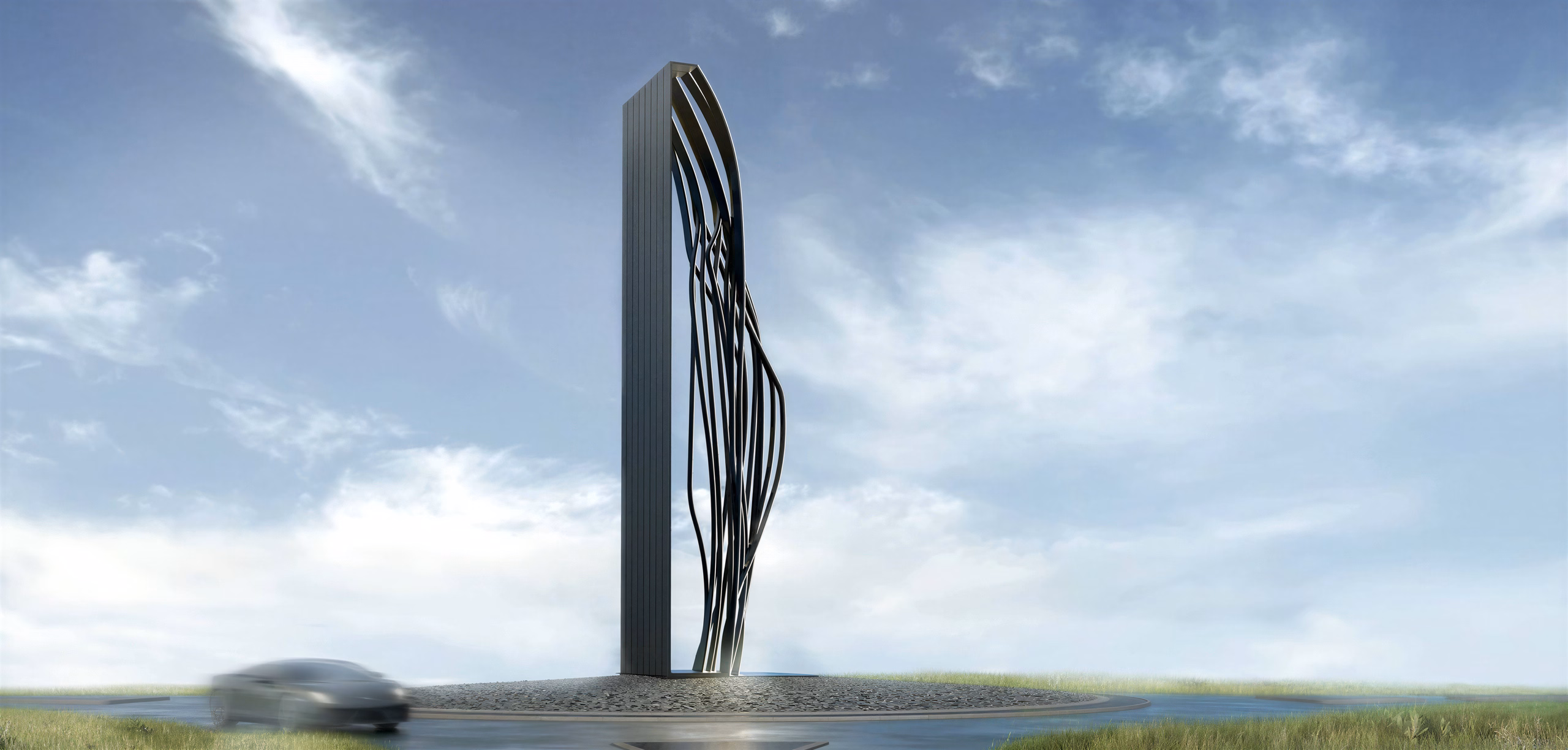 Art Lamborghini instalație – vedere laterală, arhitectura comerciala ICONIC Design