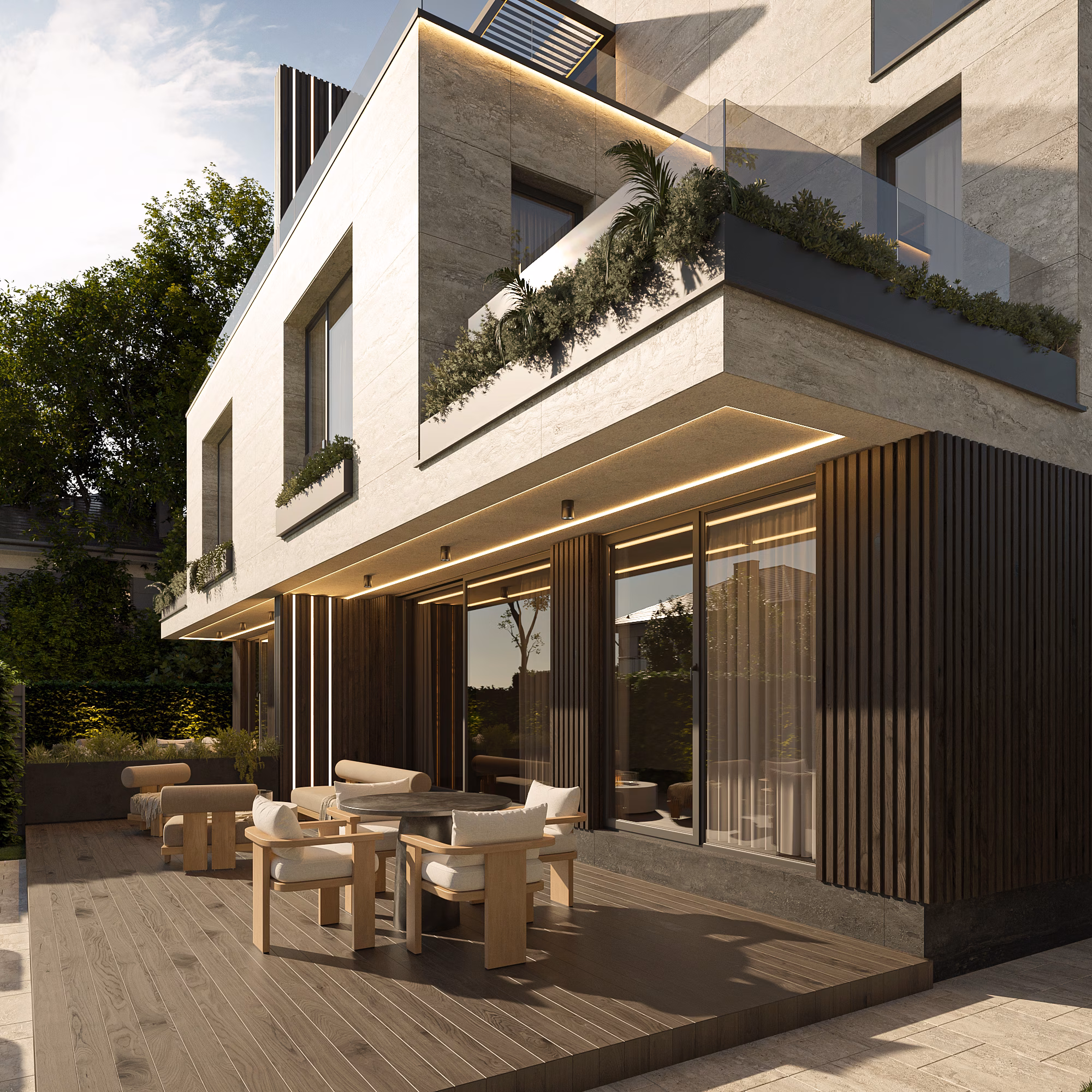 Băneasa Signature Villas arhitectură – compoziție volume, Arhitectură rezidențială București