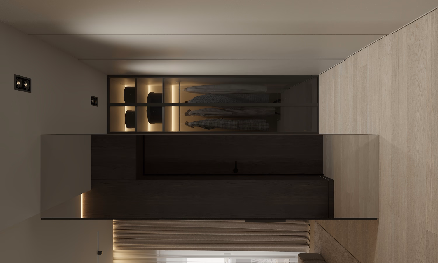 Cognac Penthouse design interior – zonă relaxare, Design interior penthouse București, design interior minimalist București