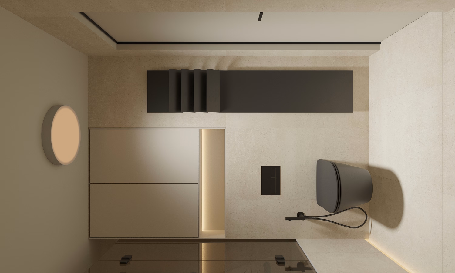 Cognac Penthouse design interior – detaliu tavan, Design interior penthouse București, design interior minimalist București