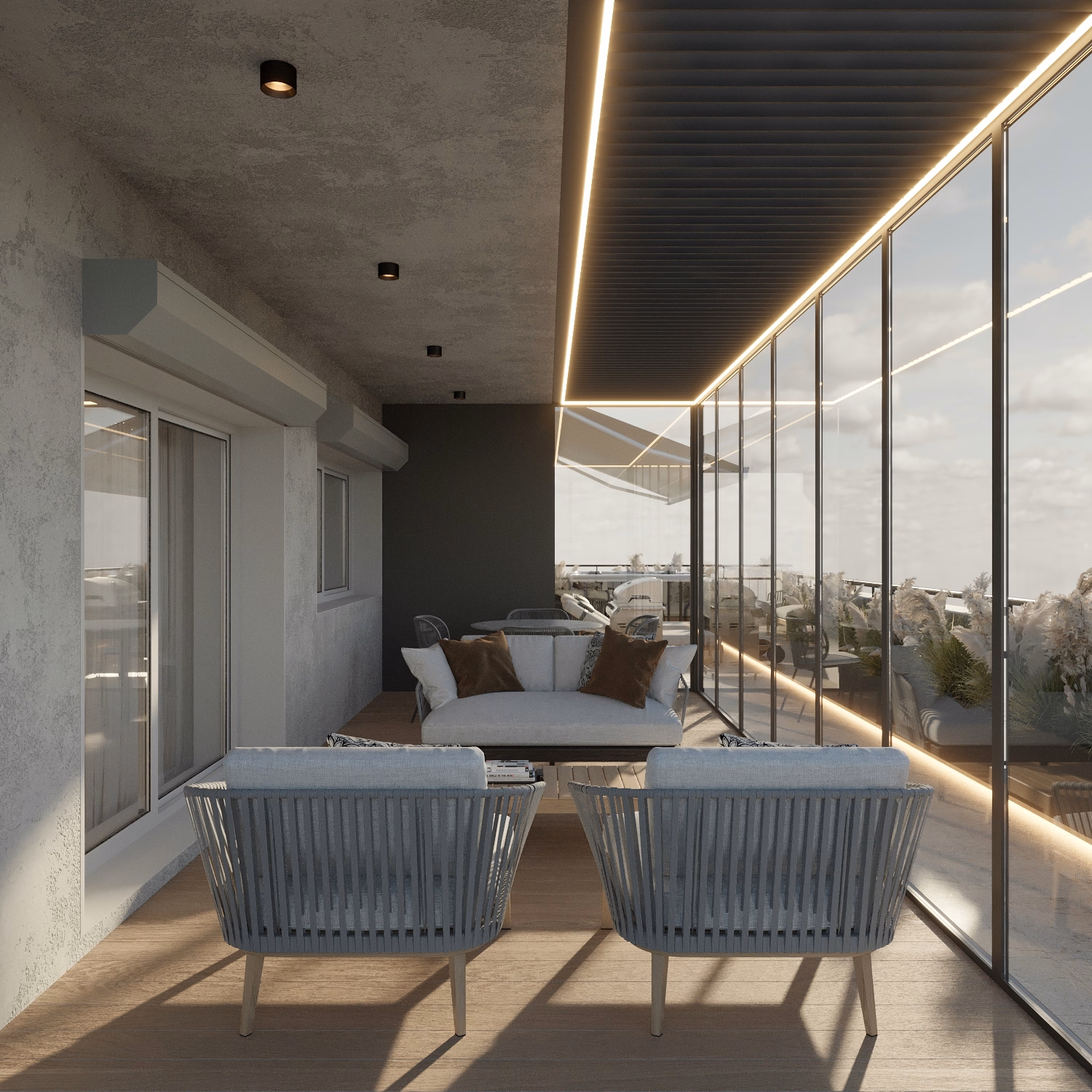 Cognac Penthouse design interior – detaliu baie, Design interior penthouse București, design interior minimalist București