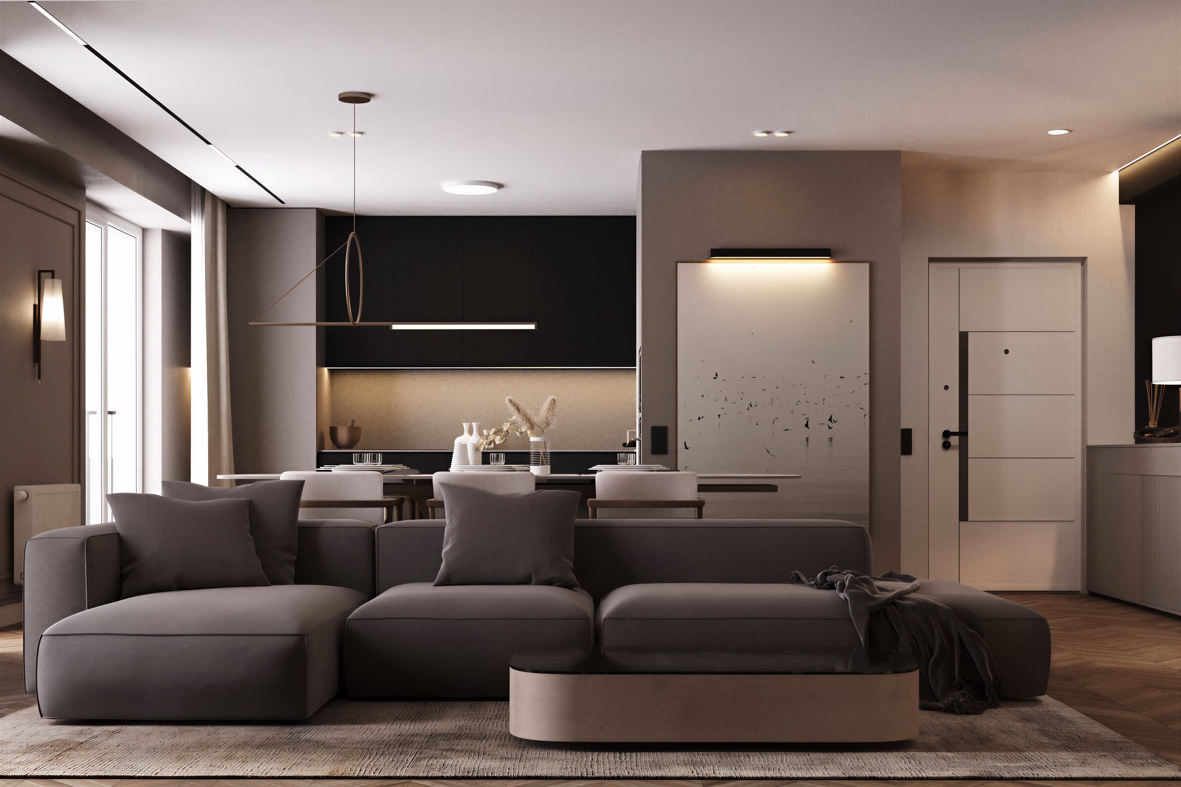 Dark Minimalist Apartment