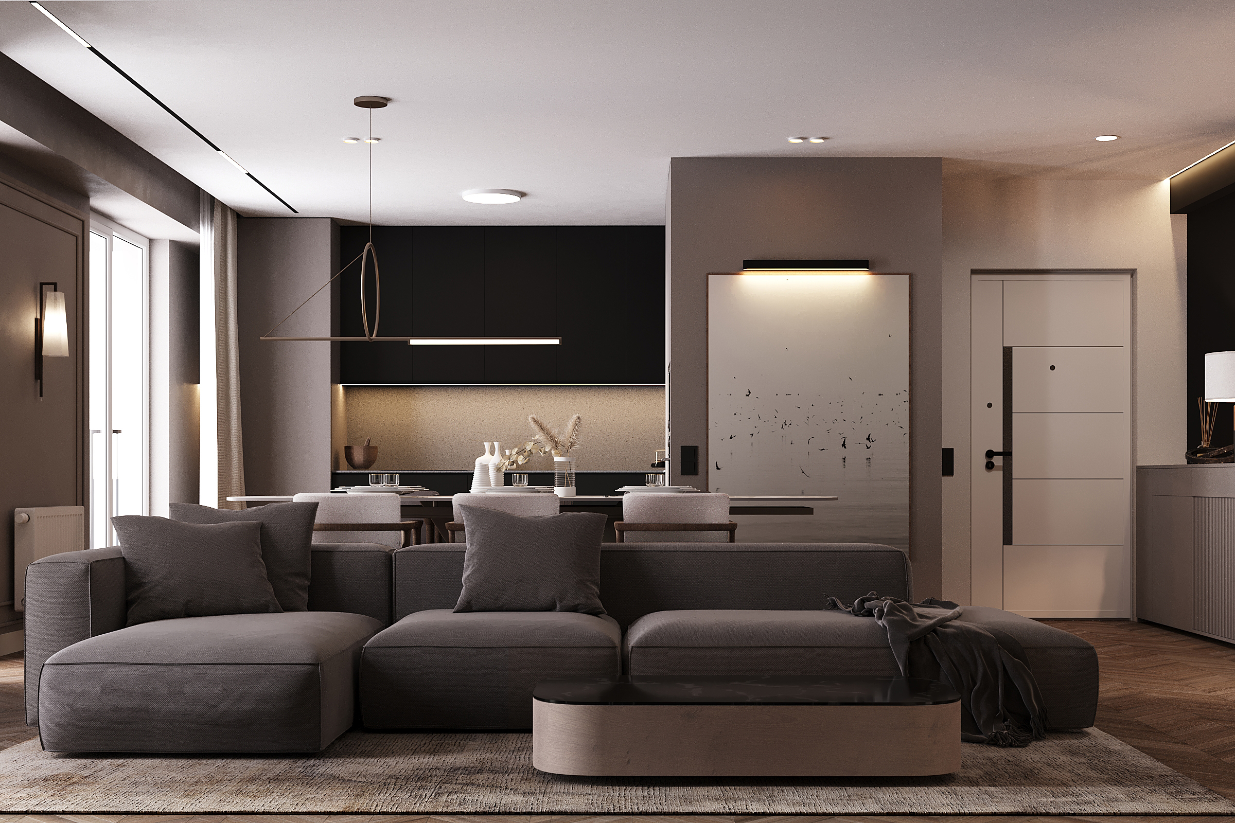 Dark Minimalist Apartment