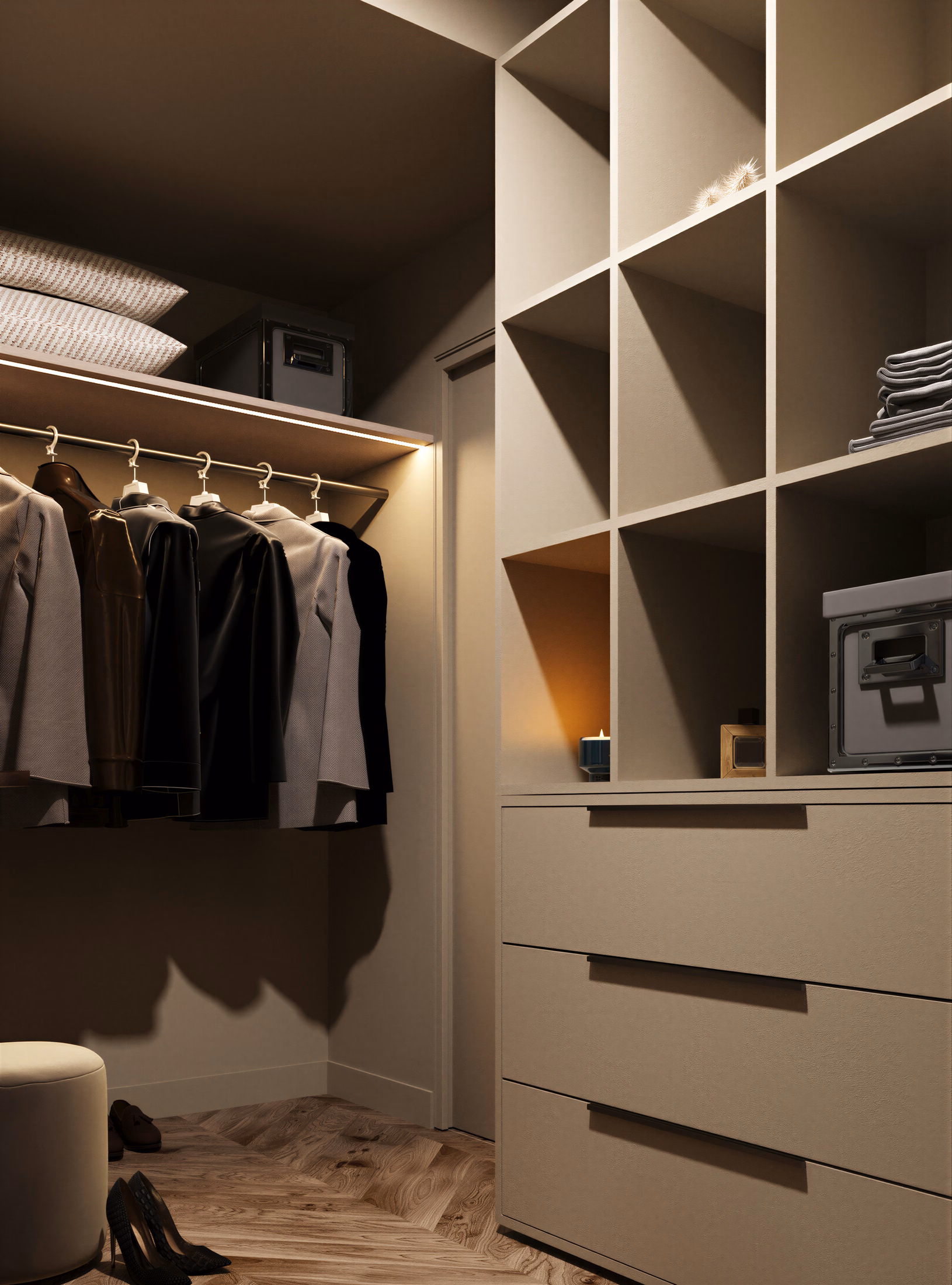 Dark Minimalist Apartment design interior – hol cu oglindă fumurie, Design interior premium, desing interior minimalist București