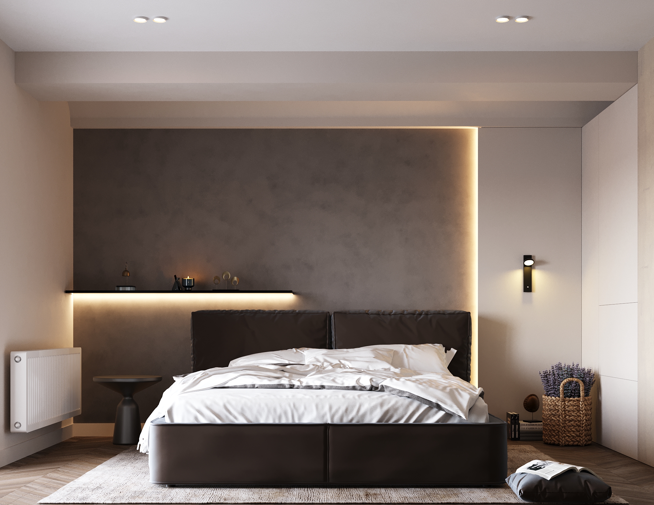 Dark Minimalist Apartment design interior – zona de dining elegantă