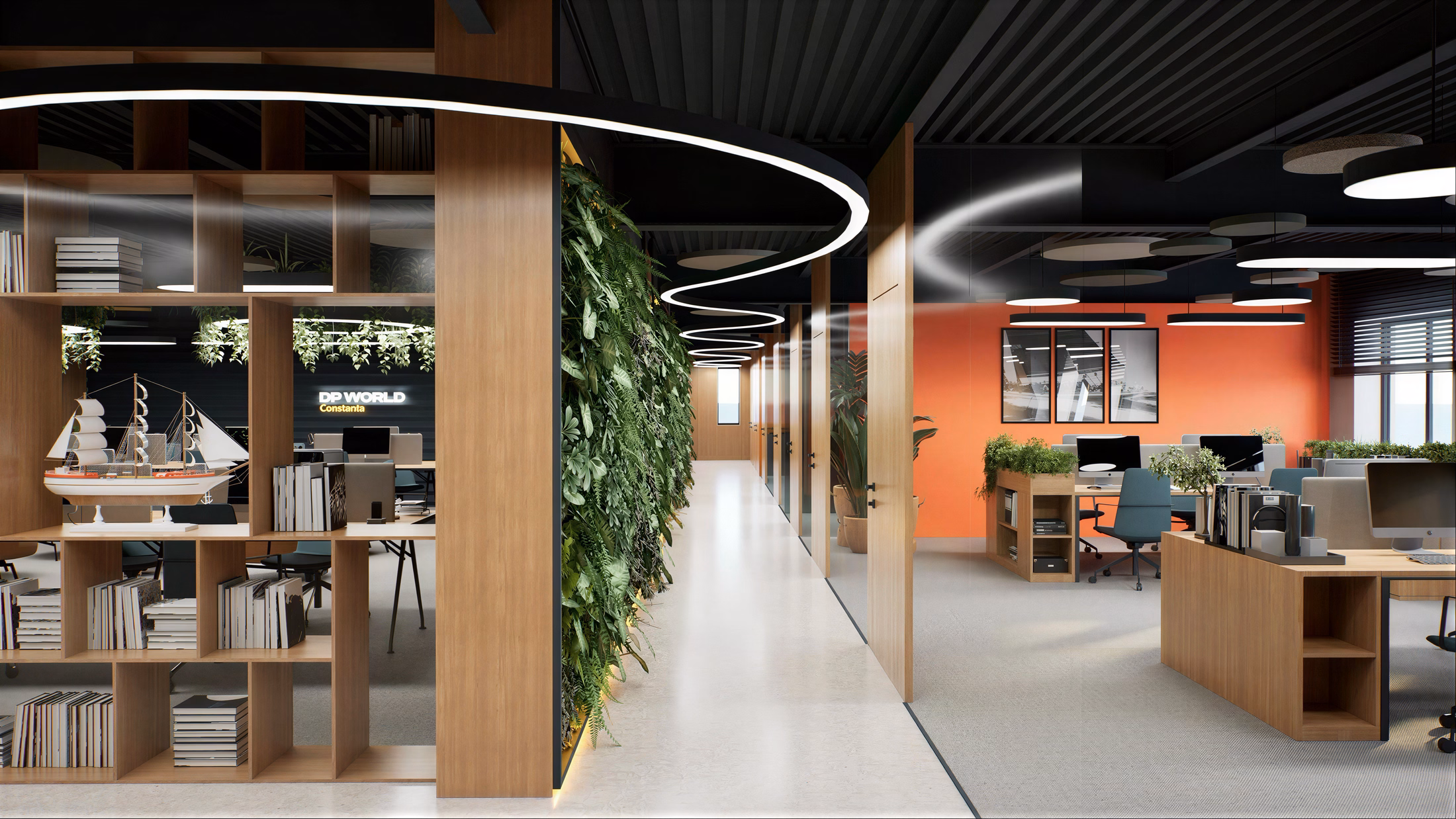 DP World Offices design interior birouri Constanța – vedere generală, design interior comercial