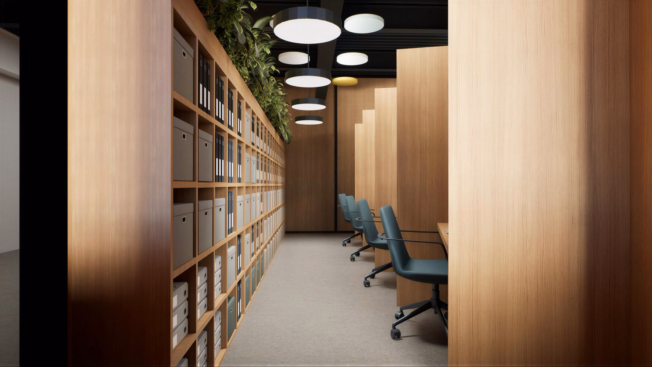 DP World Offices design interior birouri – vedere finală ansamblu, design interior comercial