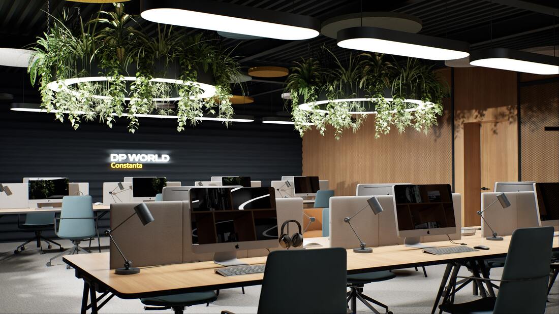 DP World Offices design interior – open space birouri
