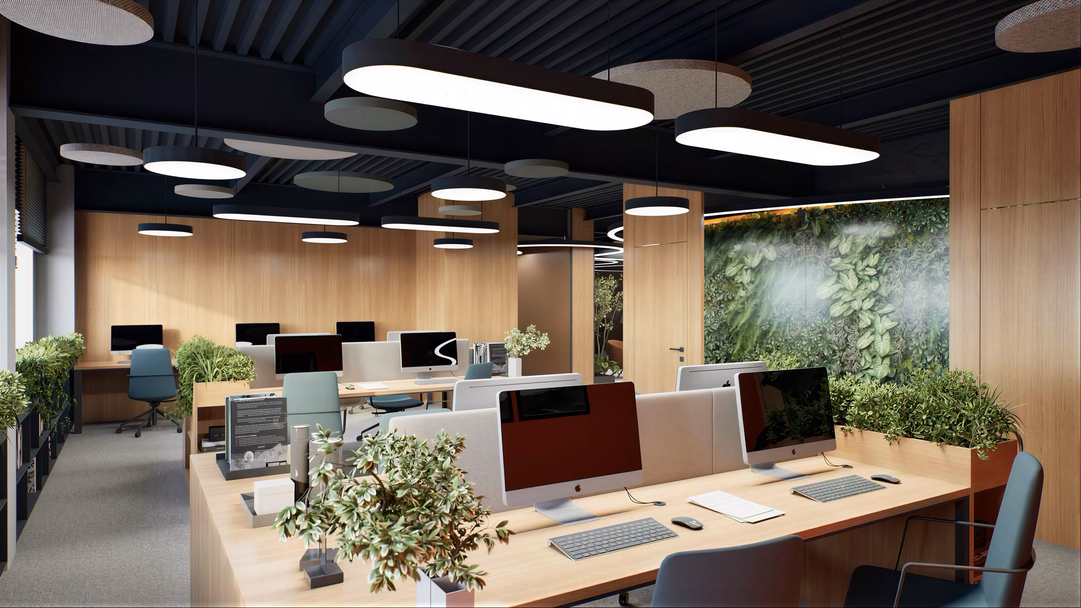 DP World Offices design interior birouri – scenariu de iluminat artistic, design interior comercial