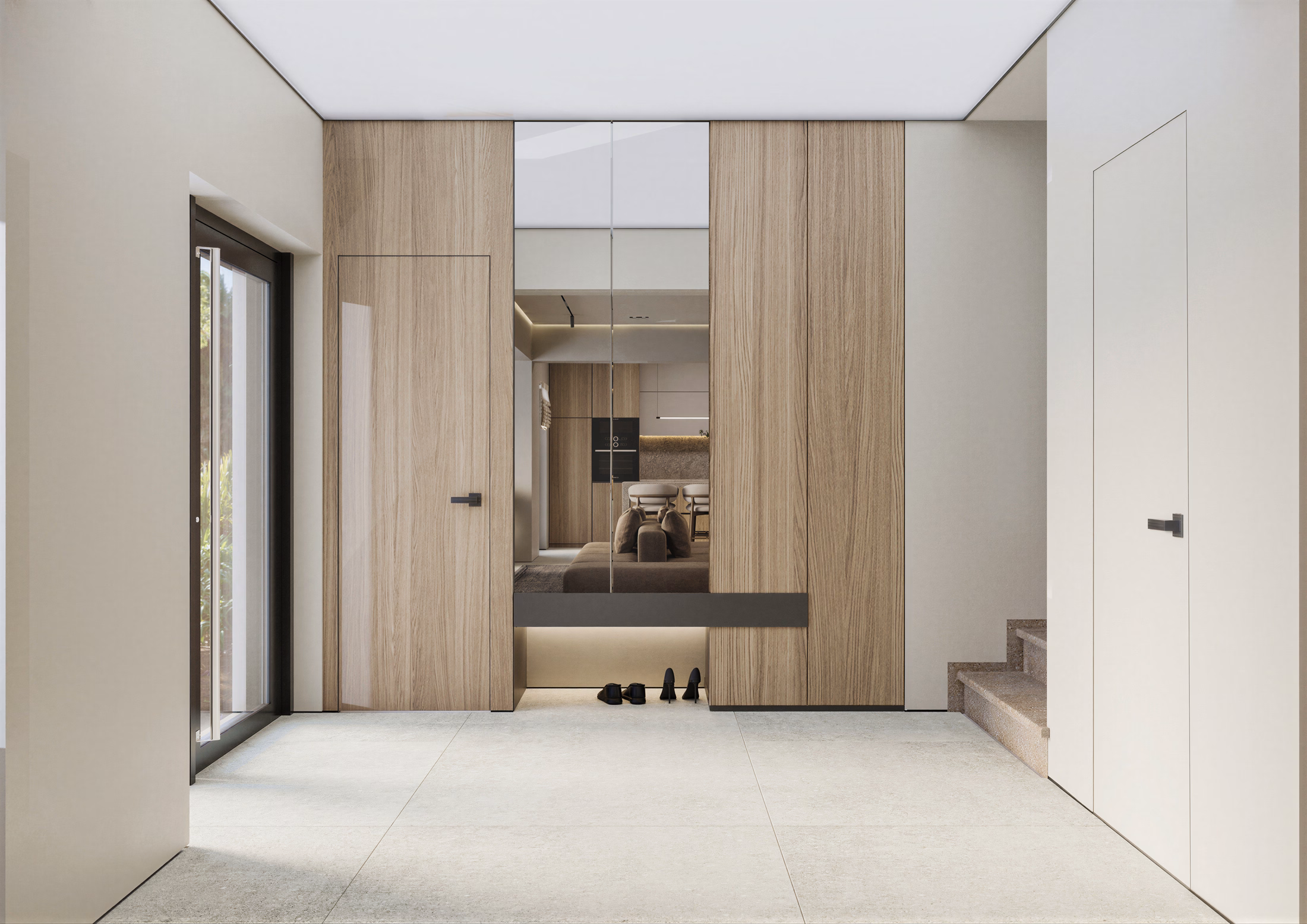 GV Minimalist House design interior – iluminat indirect, desing interior minimalist București