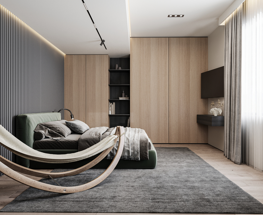 GV Minimalist House design interior – detaliu textură perete