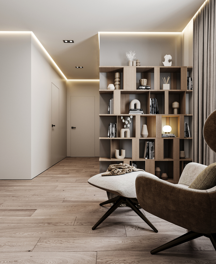 GV Minimalist House design interior – baie secundară