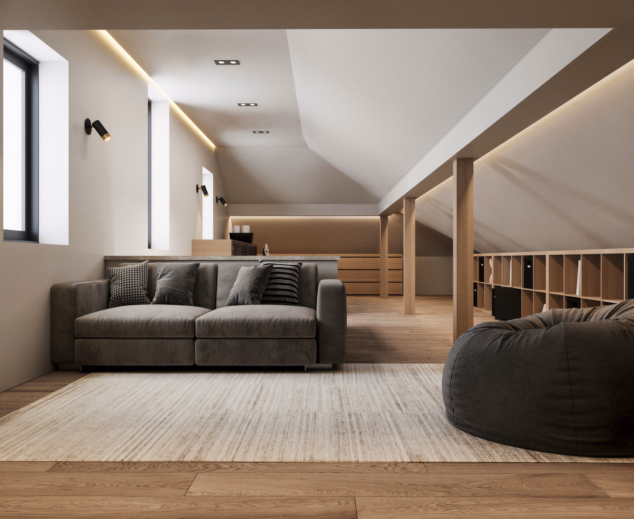 GV Minimalist House design interior – vedere finală, desing interior minimalist București