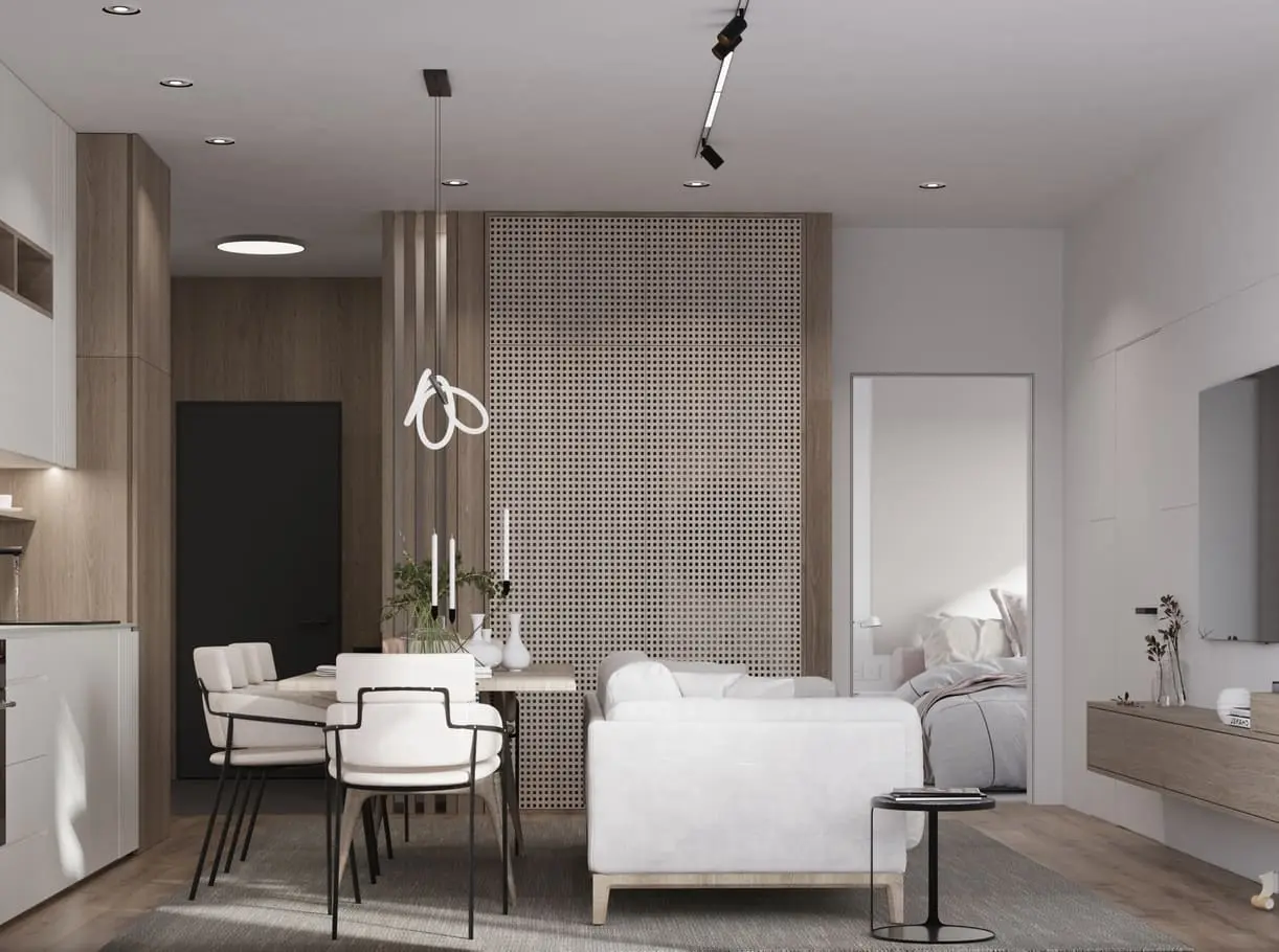 IC Apartment design interior – iluminat integrat în tavan