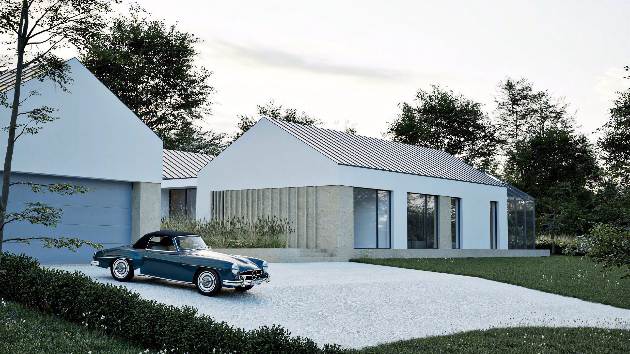 Inniskeen House – detaliu locuință contemporană rurală, arhitectură Iconic Design