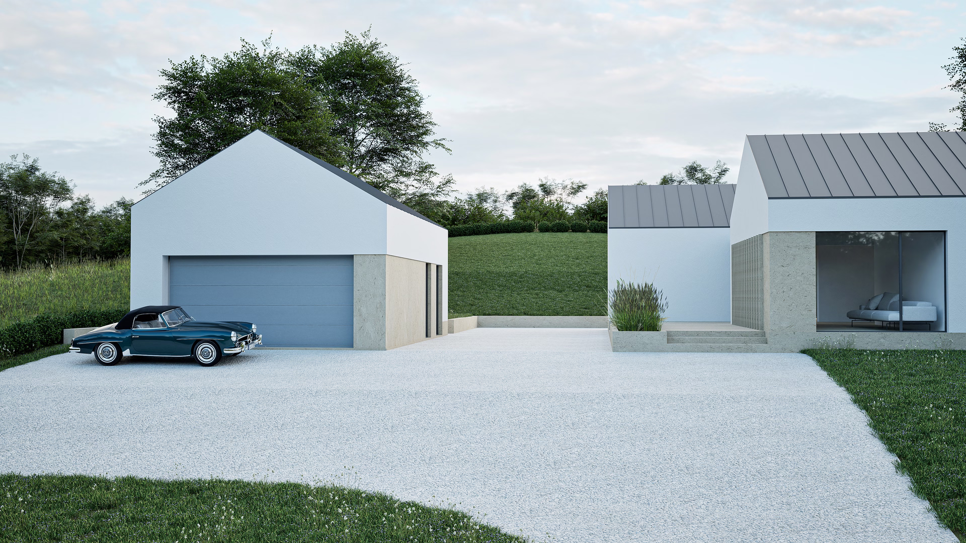 Inniskeen House – detaliu locuință contemporană rurală, arhitectură Iconic Design
