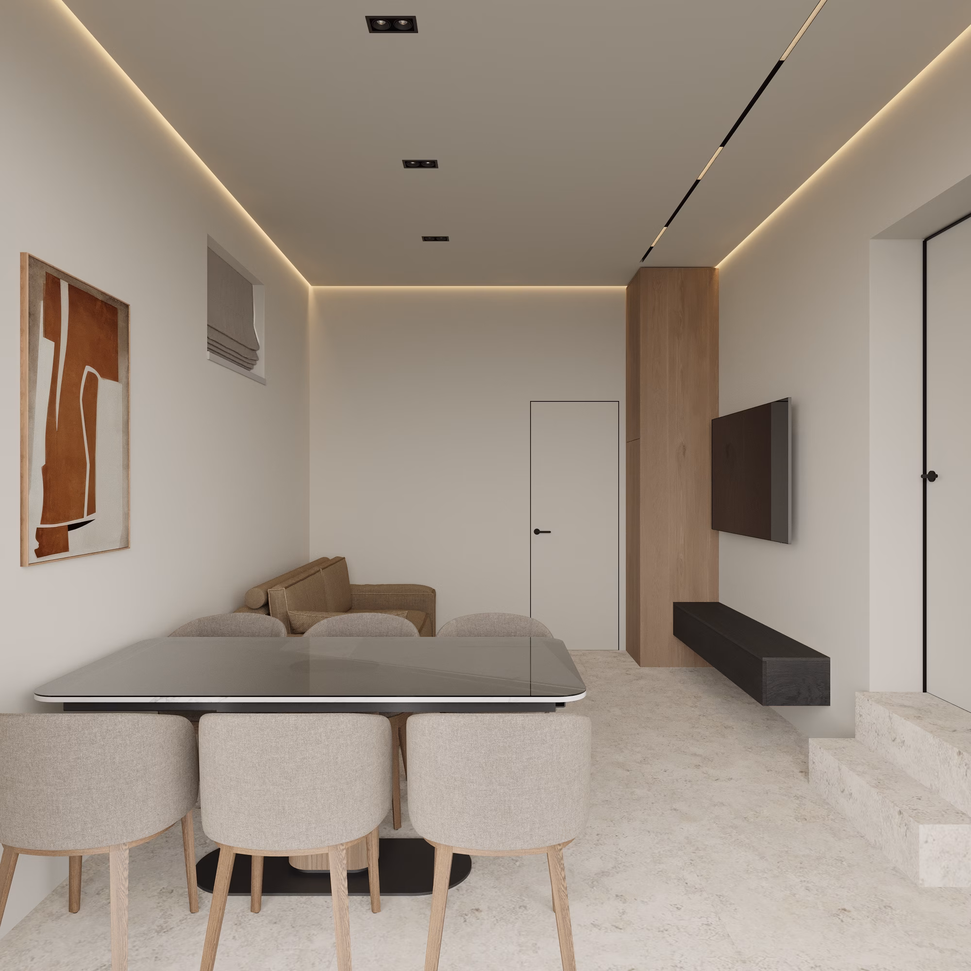 Lumière House design interior – perspectivă generală parter, Design interior premium București