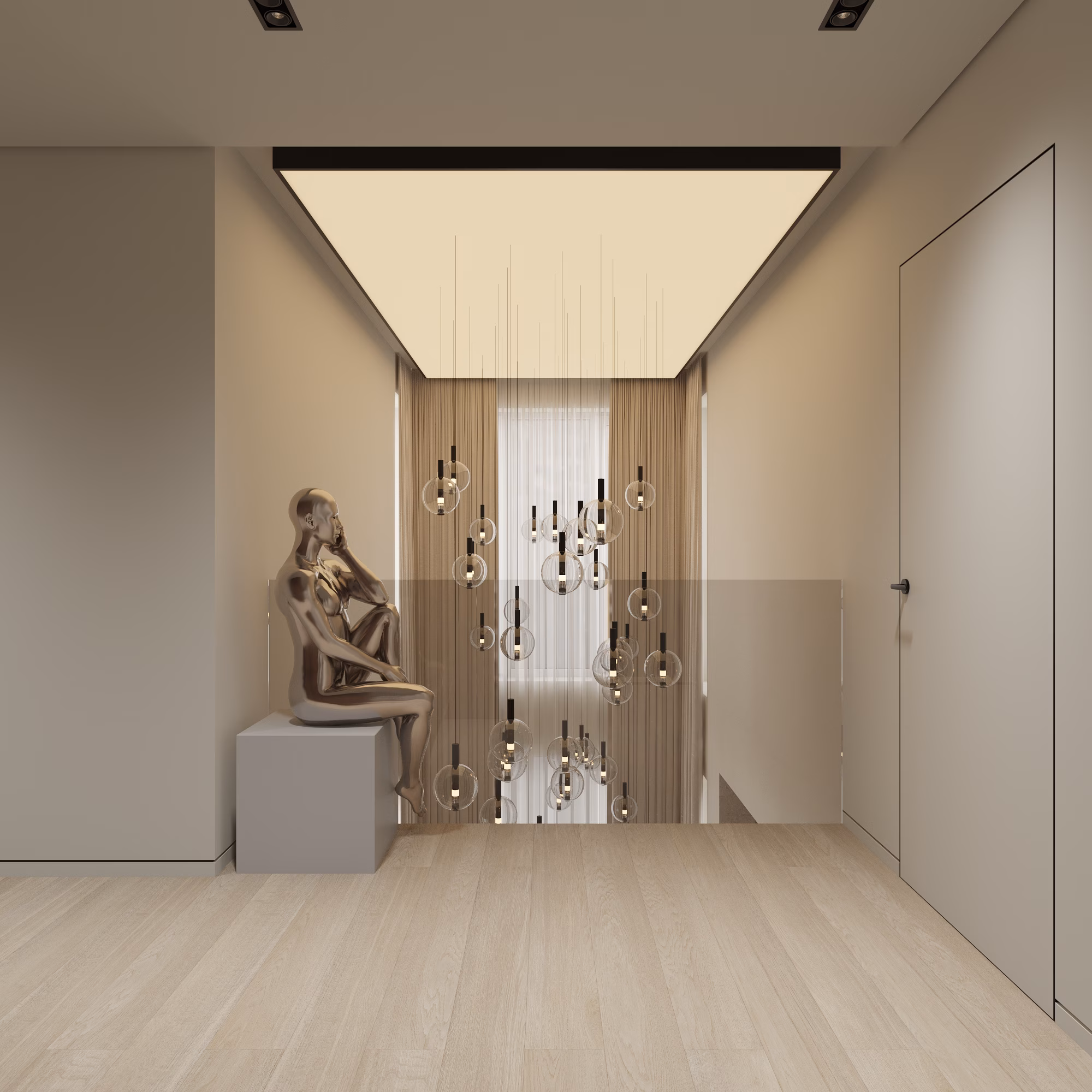 Lumière House design interior – vedere finală parter, Design interior premium București