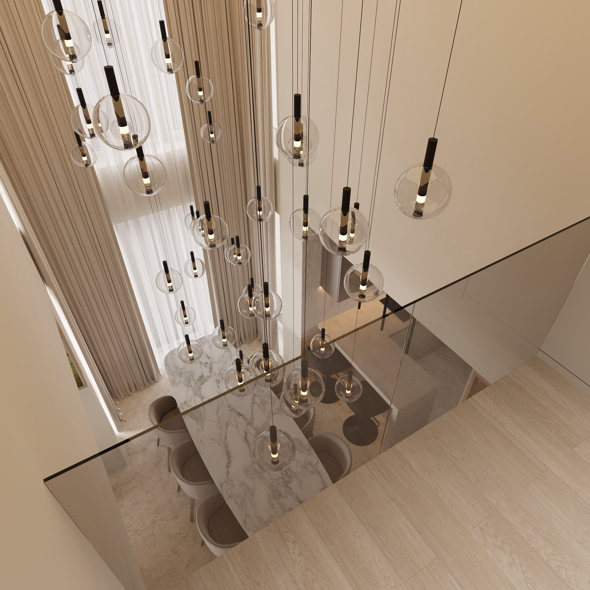 Lumière House design interior – zona de living parter, Design interior premium București