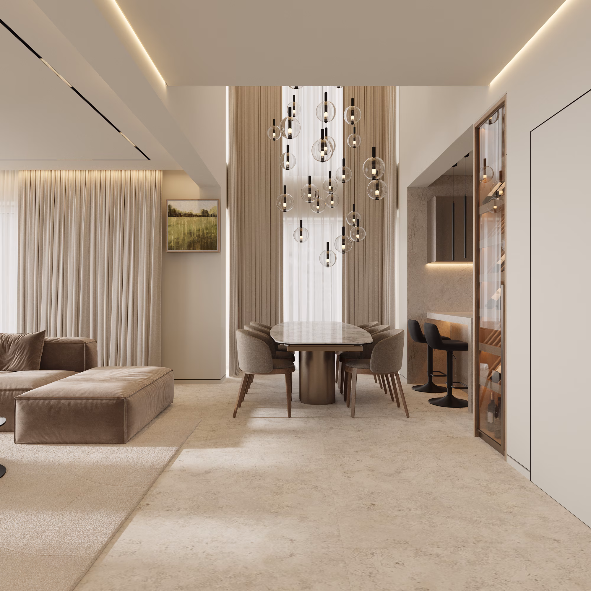 Lumière House design interior – hol de intrare, Design interior premium București