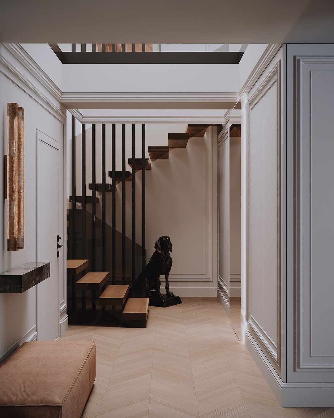 Midnight Classic Duplex design interior – detaliu 2, Design interior premium, design interior modern clasic București