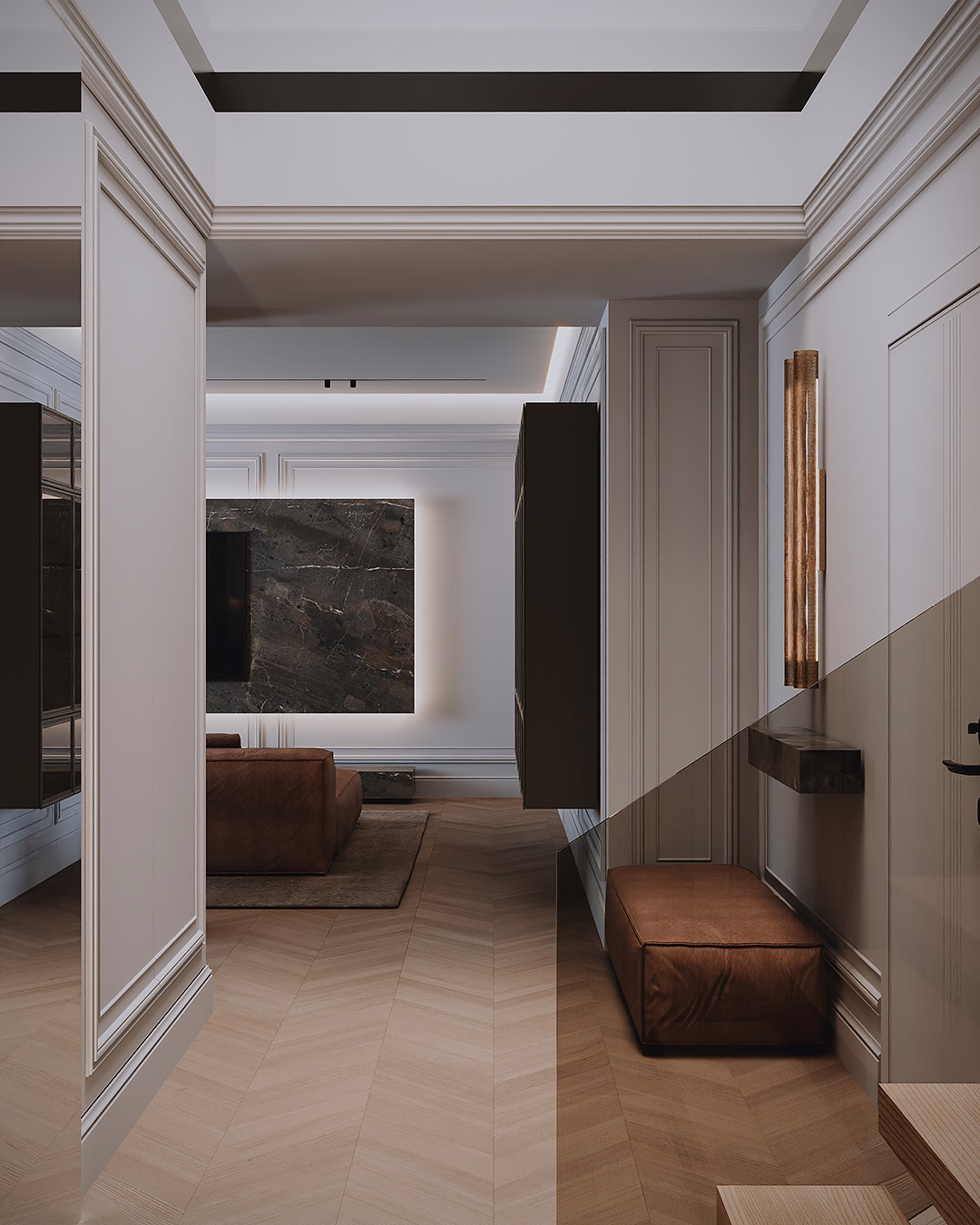 Midnight Classic Duplex design interior – detaliu 3, Design interior premium, design interior modern clasic București