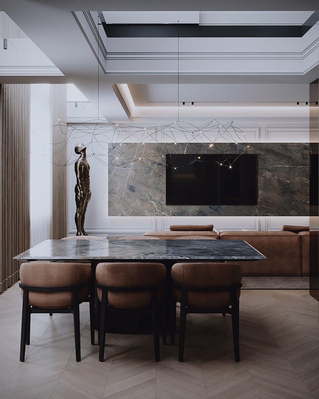 Midnight Classic Duplex design interior – detaliu 4, Design interior premium, design interior modern clasic București