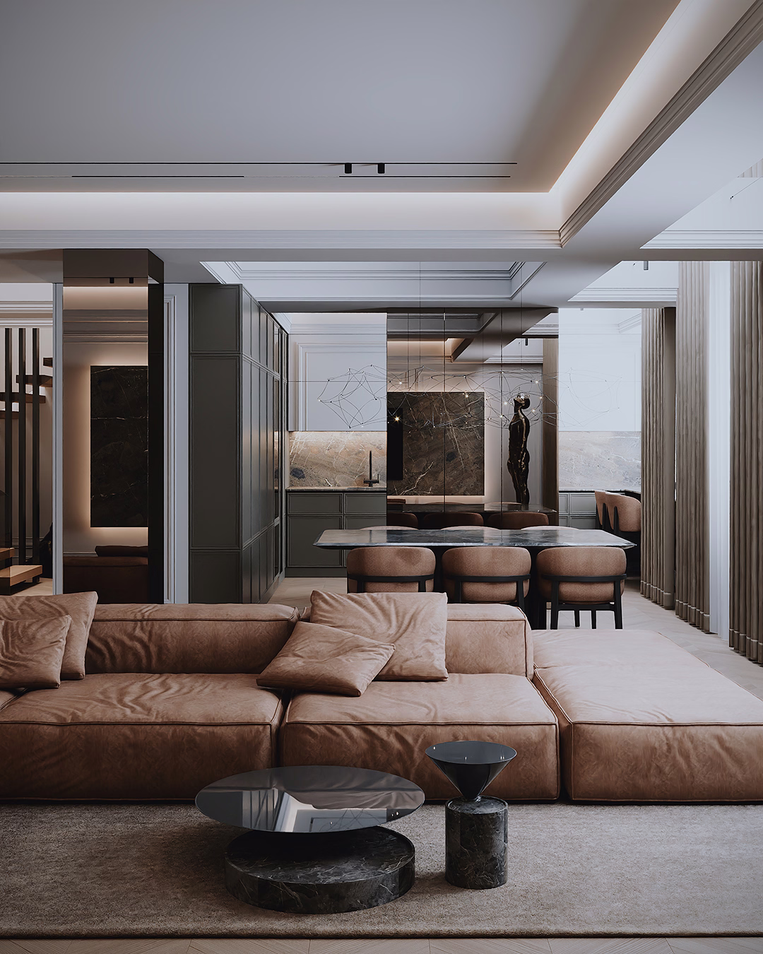 Midnight Classic Duplex design interior – detaliu 6, Design interior premium, design interior modern clasic București