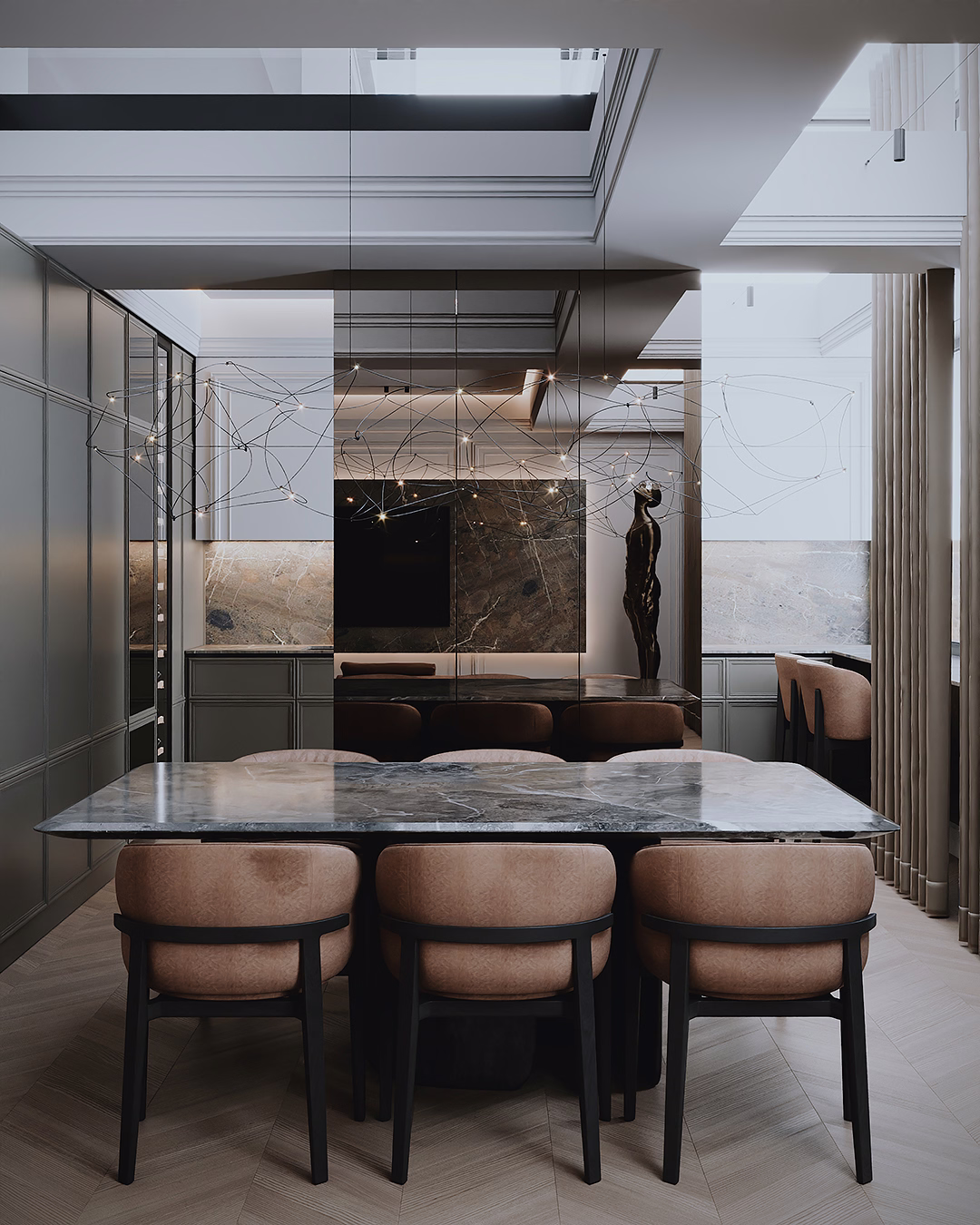 Midnight Classic Duplex design interior – detaliu 7, Design interior premium, design interior modern clasic București