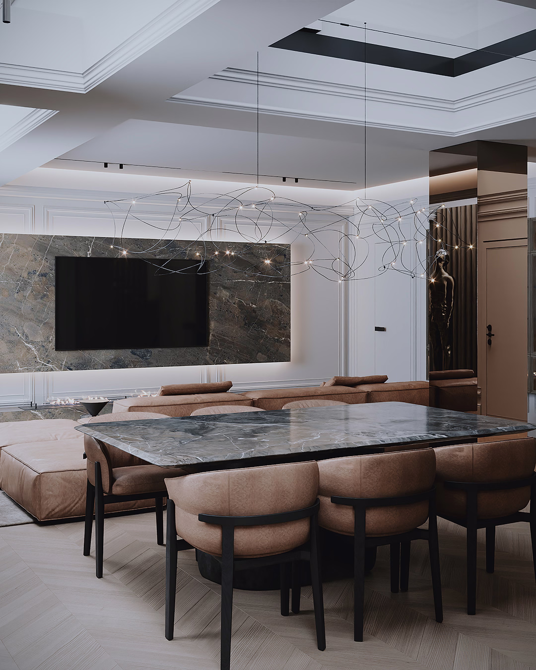 Midnight Classic Duplex design interior – detaliu 8, Design interior premium, design interior modern clasic București