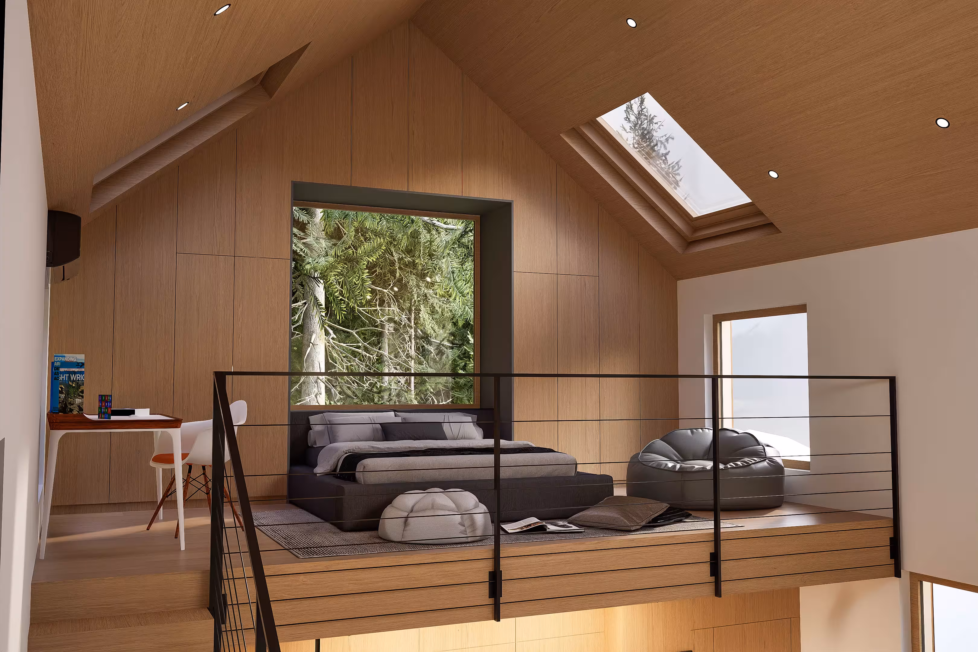 Arhitectură cabană – detaliu fațadă piatră și lemn, Monto Cabane Contemporane Iconic Design