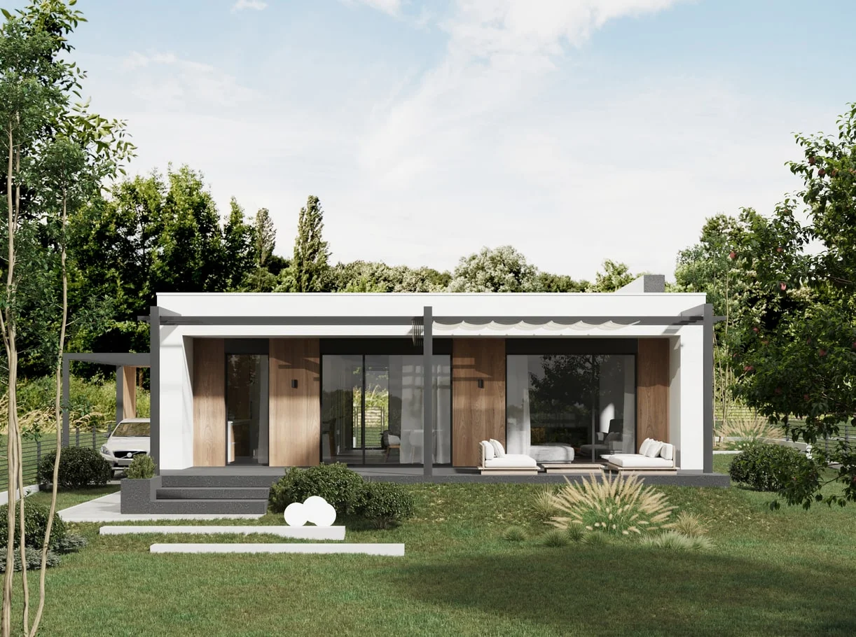 NM Contemporary House arhitectură – vedere finală locuință individuală contemporană