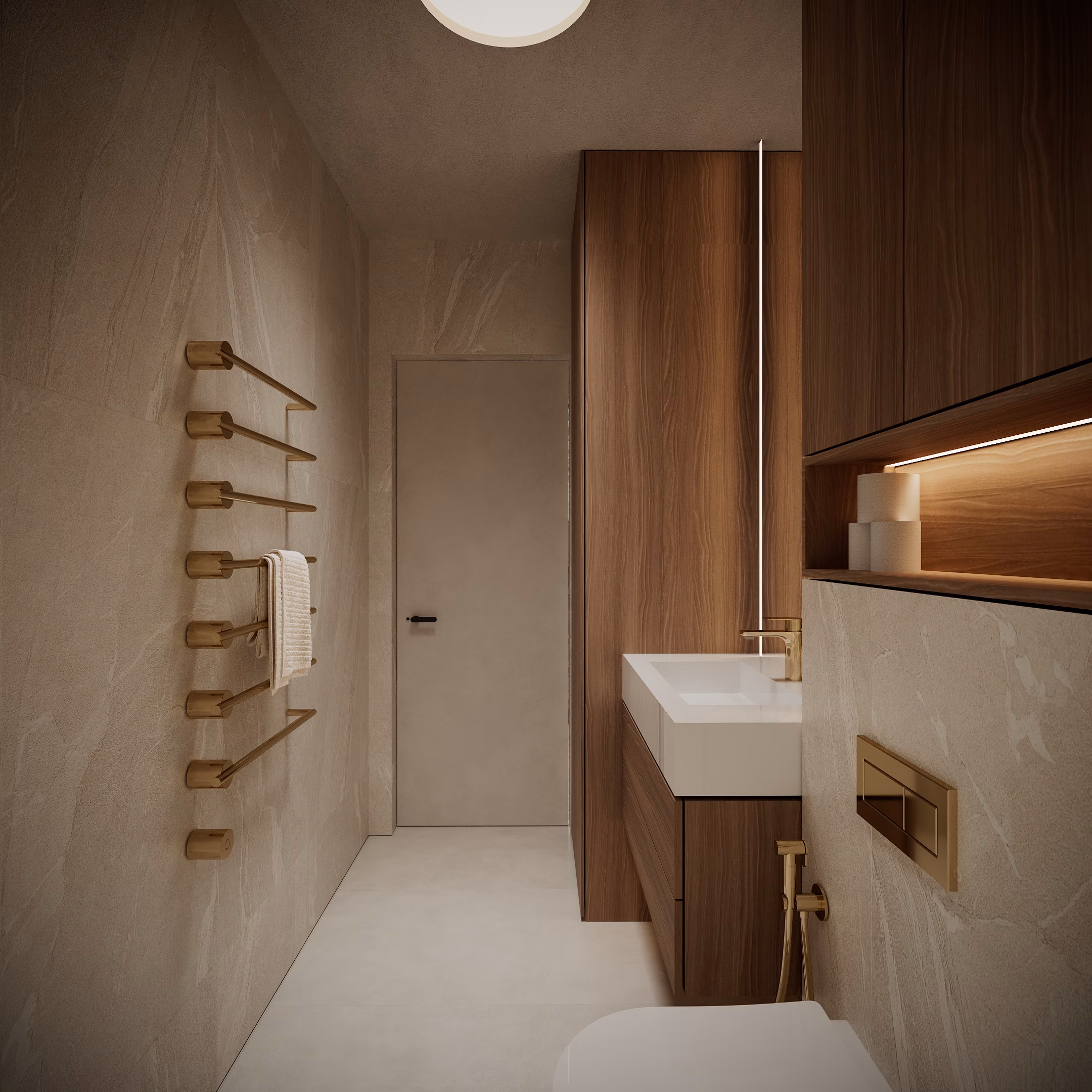 Quiet Luxury Villa design interior – texturi industriale, Design interior premium, design interior modern loft Chișinău