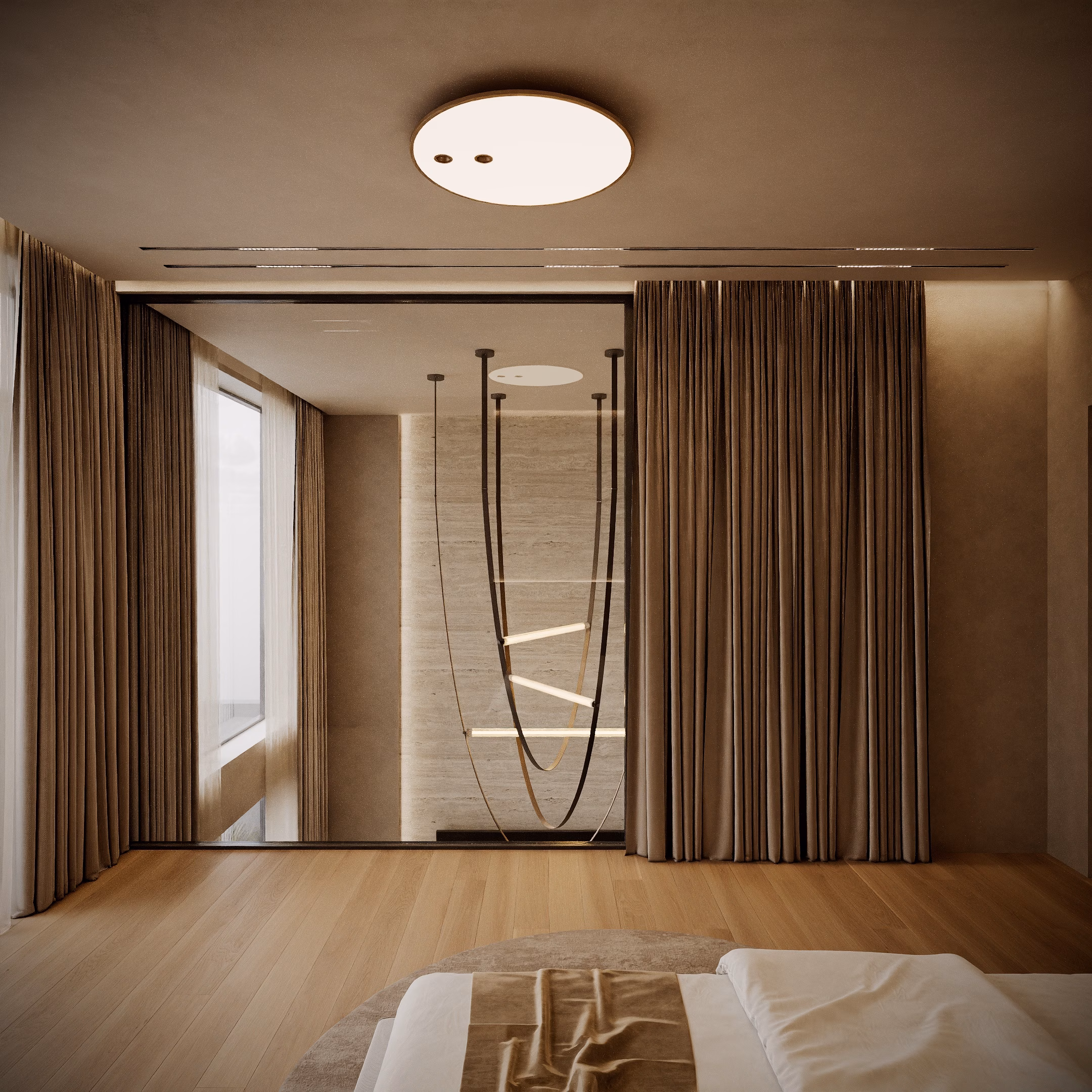 Quiet Luxury Villa design interior – dormitor secundar, Design interior premium, design interior modern loft Chișinău