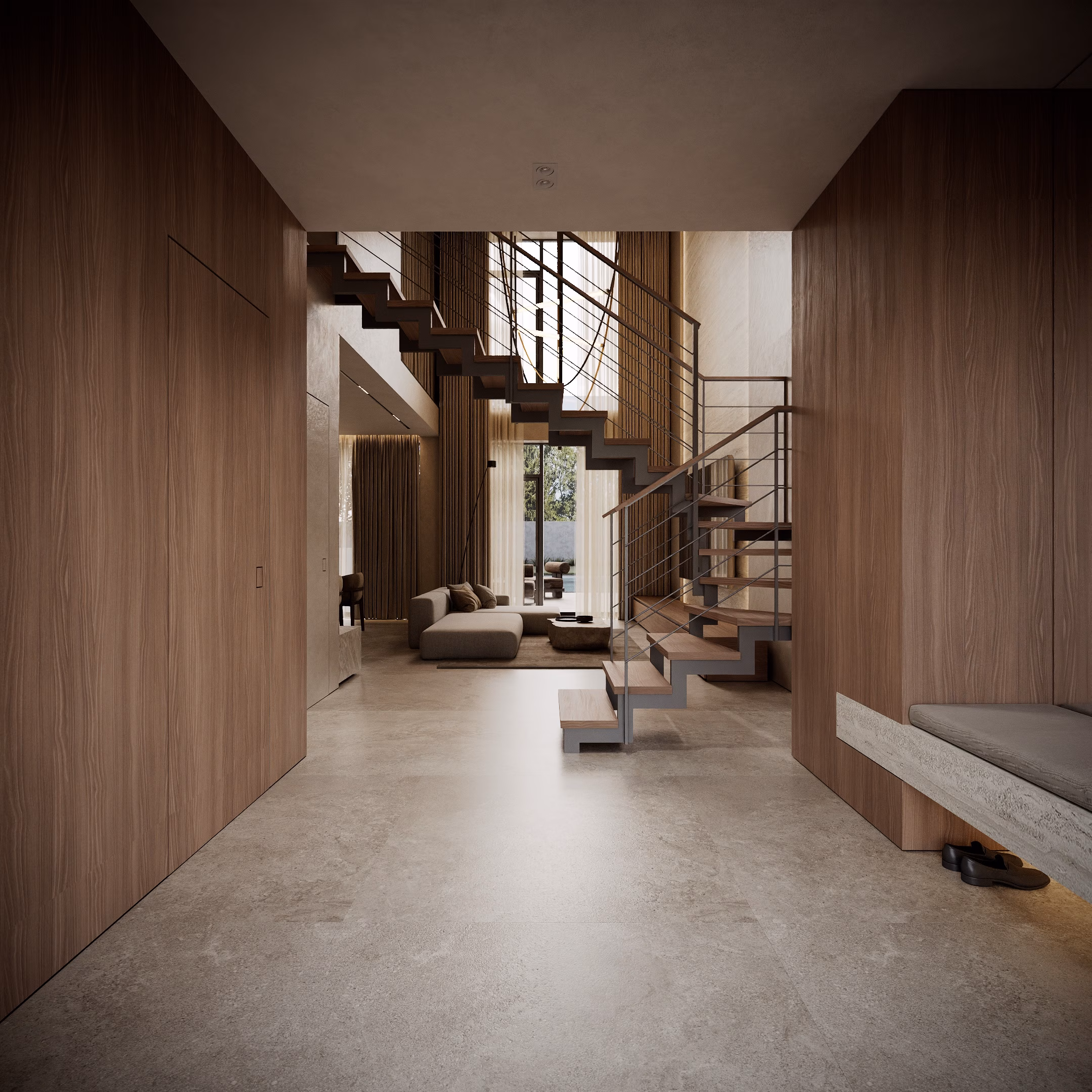 Quiet Luxury Villa design interior – draperii minimaliste, Design interior premium, design interior modern loft Chișinău