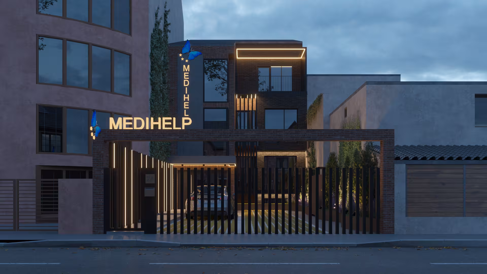 MediHelp București – acces principal remodelat, arhitectură Iconic Design