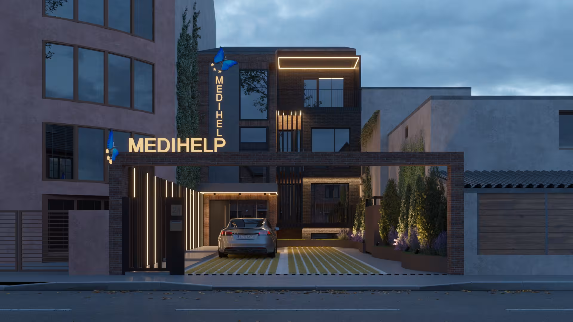 MediHelp București – vedere finală ansamblu, arhitectură Iconic Design