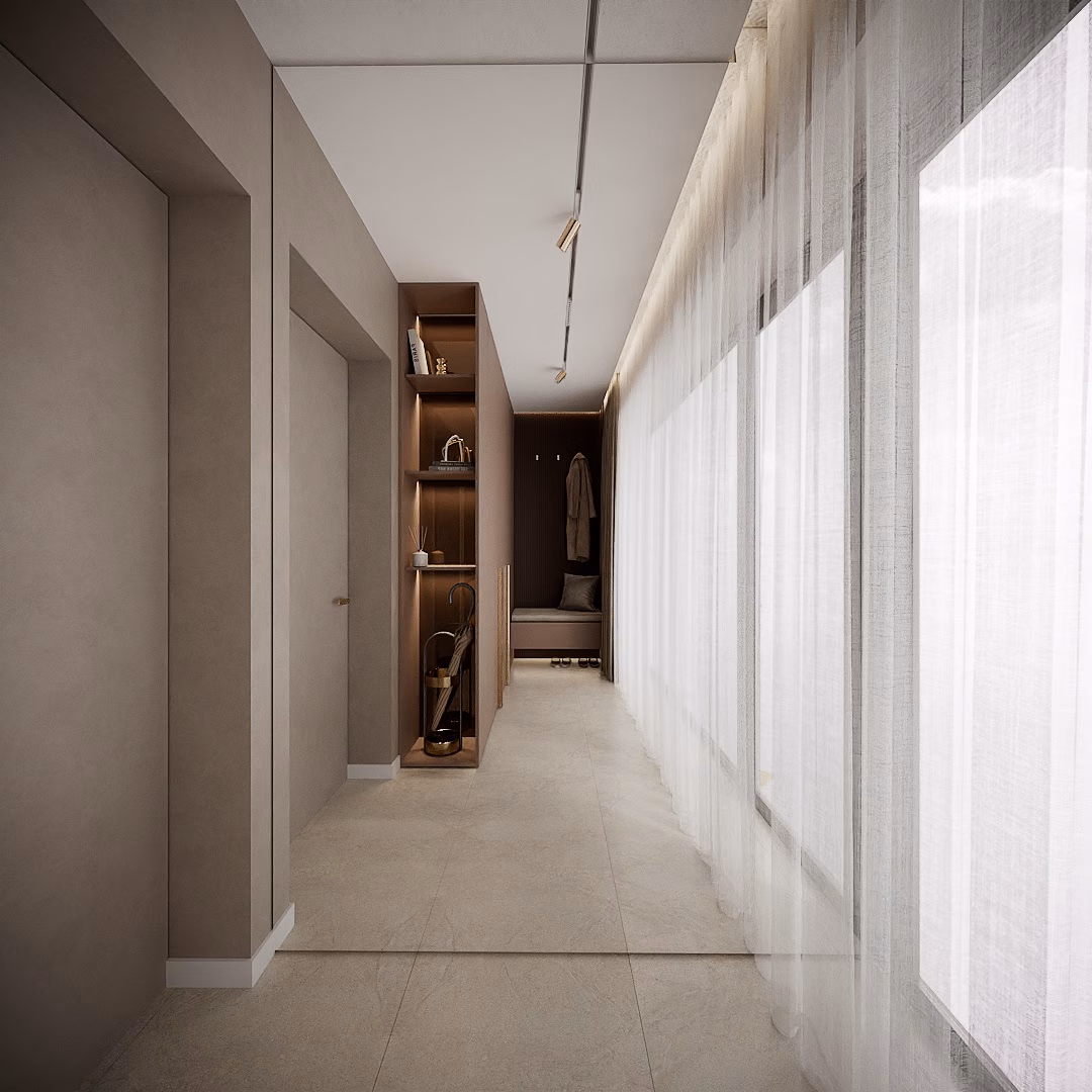 Rose Velvet Duplex design interior – hol intrare, Design interior duplex București