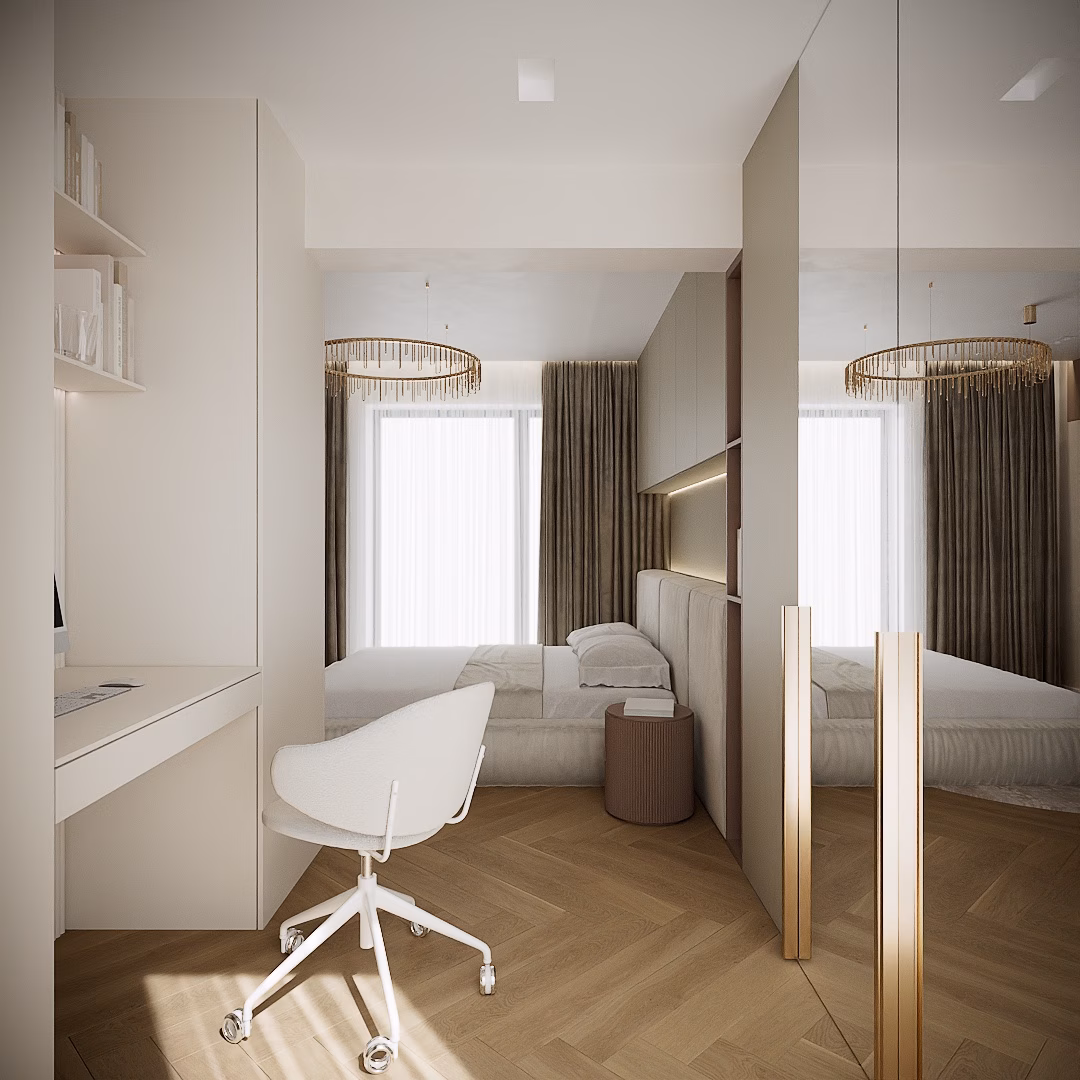 Rose Velvet Duplex design interior – nivel etaj, Design interior duplex București