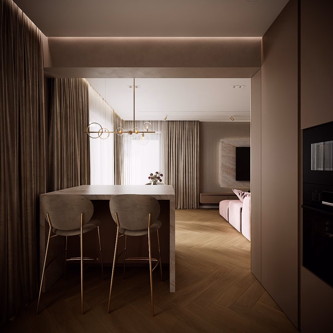 Rose Velvet Duplex design interior – iluminat elegant, Design interior duplex București