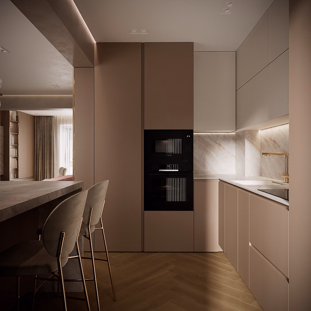 Rose Velvet Duplex design interior – geamuri panoramice, Design interior duplex București