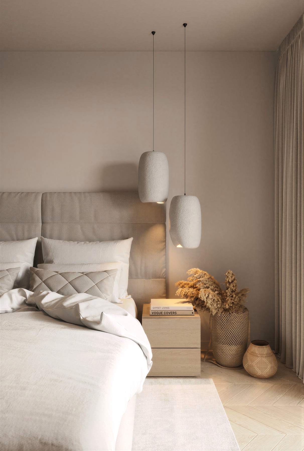 Serenity Wabi Apartment design interior București – detaliu perete texturat, design interior wabi-sabi