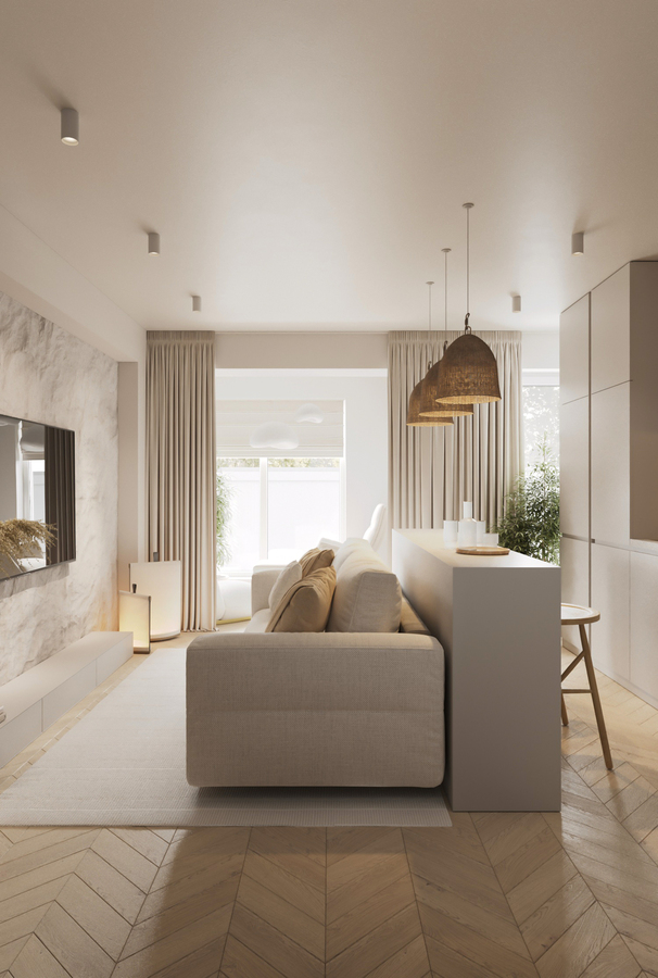 Serenity Wabi Apartment design interior – oază de armonie și autenticitate