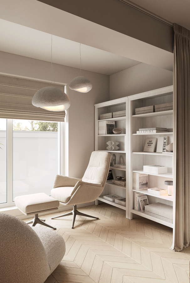 Serenity Wabi Apartment design interior – dormitor serenitate