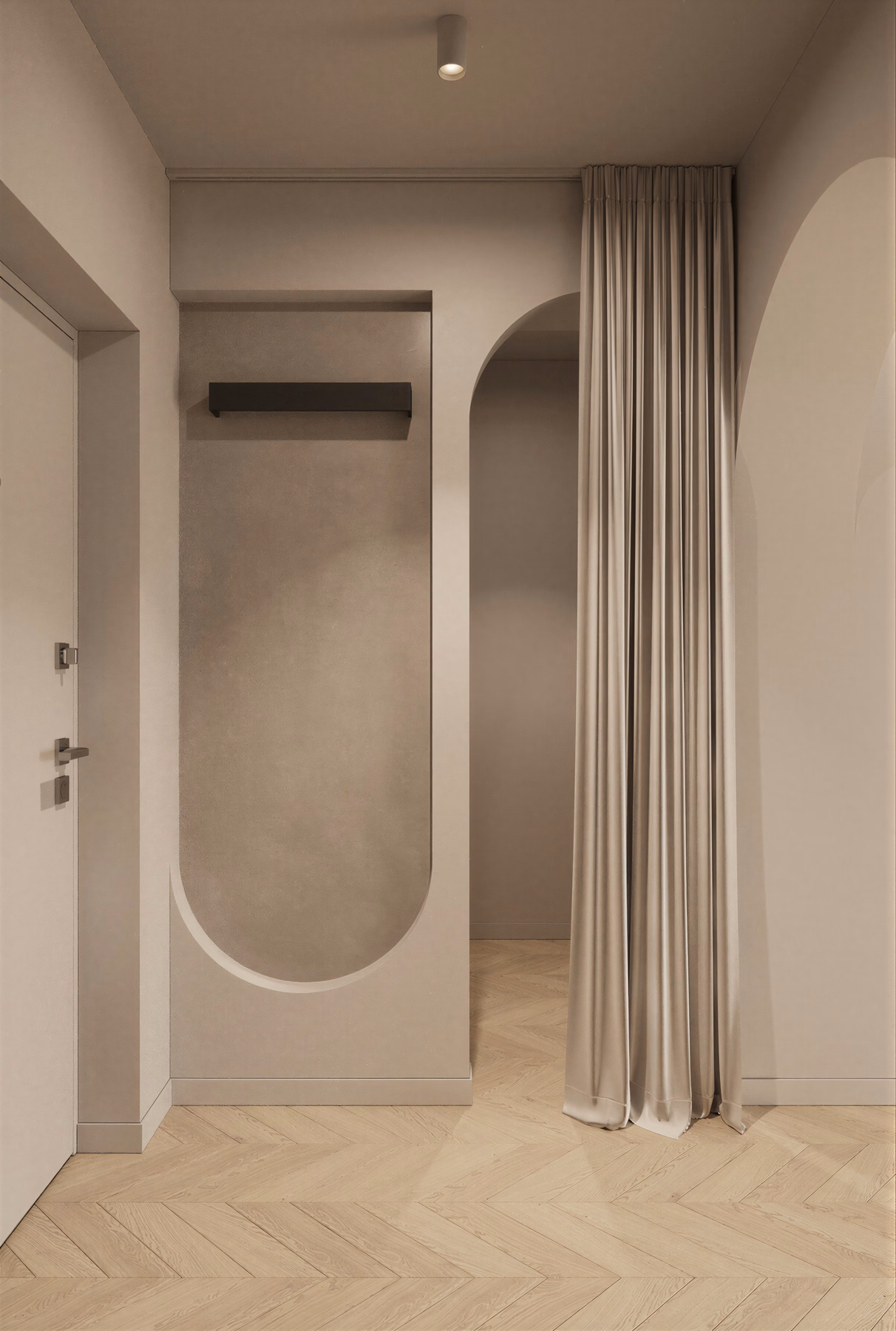 Serenity Wabi Apartment design interior București – baie naturală, design interior wabi-sabi