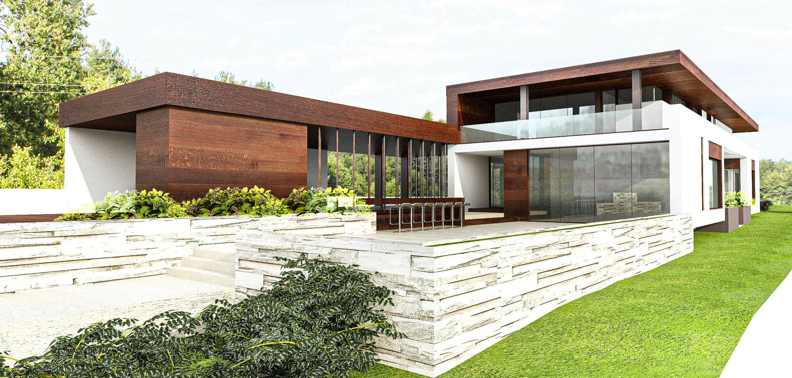 Snagov Lake House arhitectură – detaliu fatadă și peisagistică