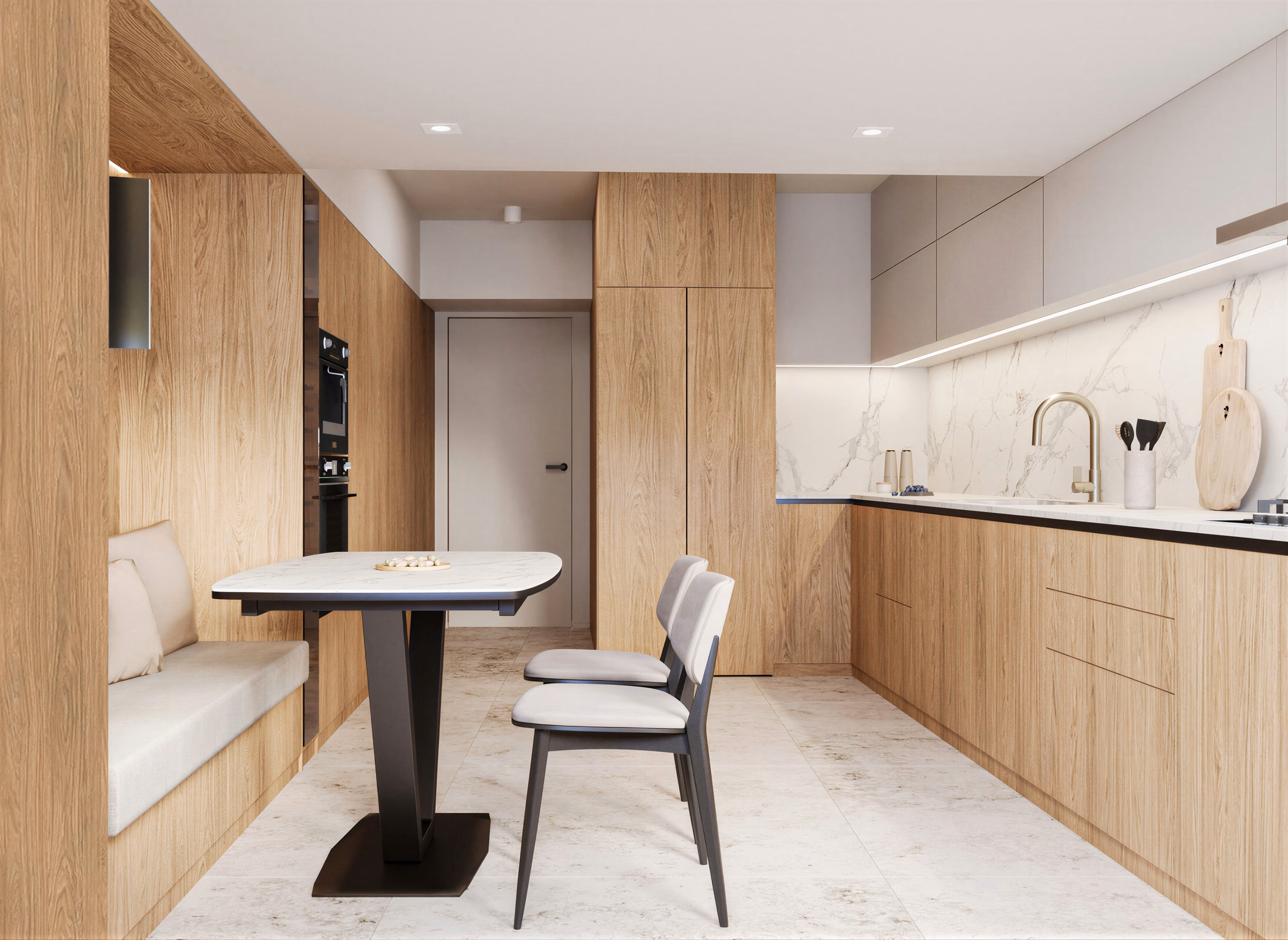 Unirii Sculpted Duplex design interior premium București – iluminat indirect, design interior minimalist, design interior modern