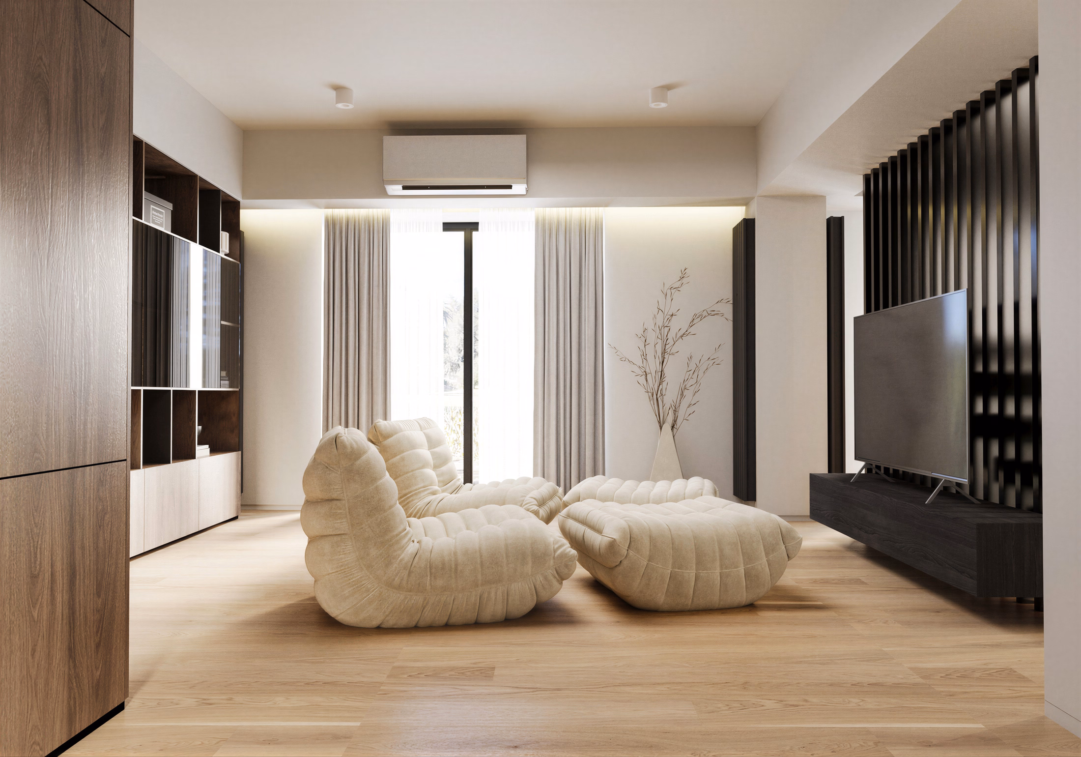 Unirii Sculpted Duplex design interior premium București – zona de zi open space, design interior minimalist, design interior modern