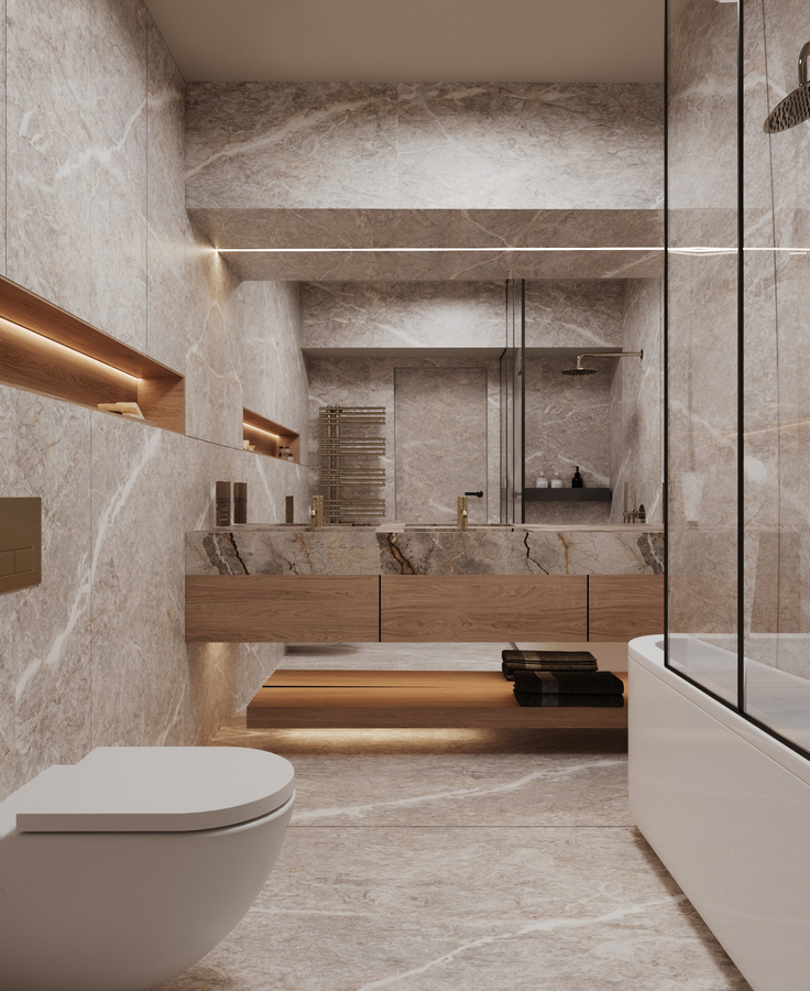 Unirii Sculpted Duplex design interior – living noapte